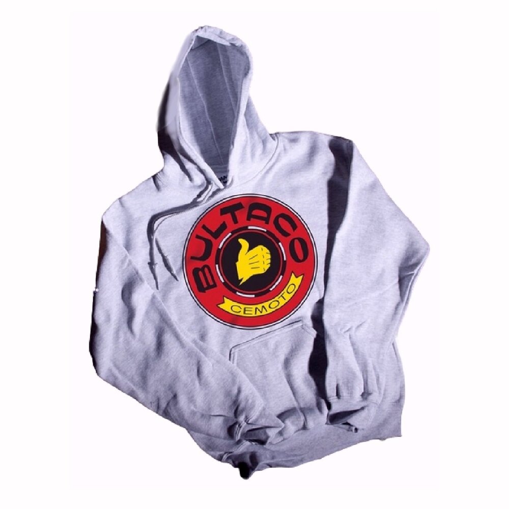 Bultaco Logo Gray Pullover Hoodie - NEW Fast Ship